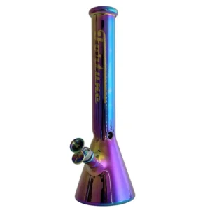 14" 4mm Electroplate Glass Bong- Assorted Colour