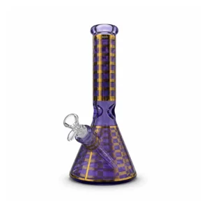 12.5" Plaid Beaker Bong - Purple