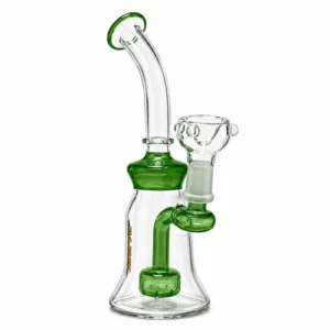 8" Color Accent Circ Perc Glass Dab Rig - green